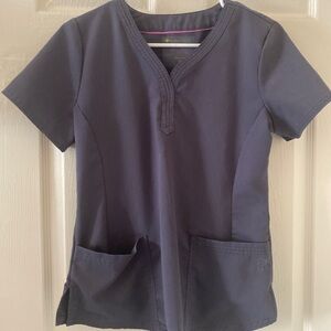Healing Hands Purple Label Gray Scrub Top Women’s Small